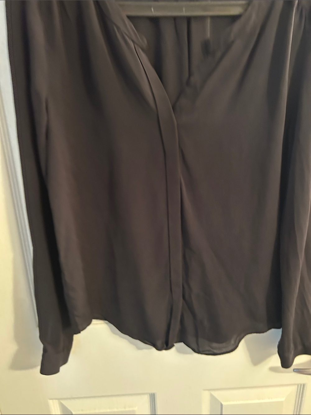 Babaton Black 100% Silk Button-Down Blouse